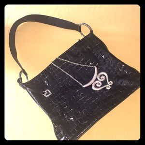 Brighton Cher Black Patent Leather Shoulder Bag ❤️